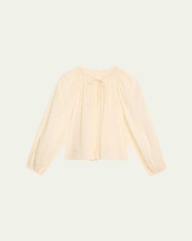Ada Dot Tie-Neck Blouse